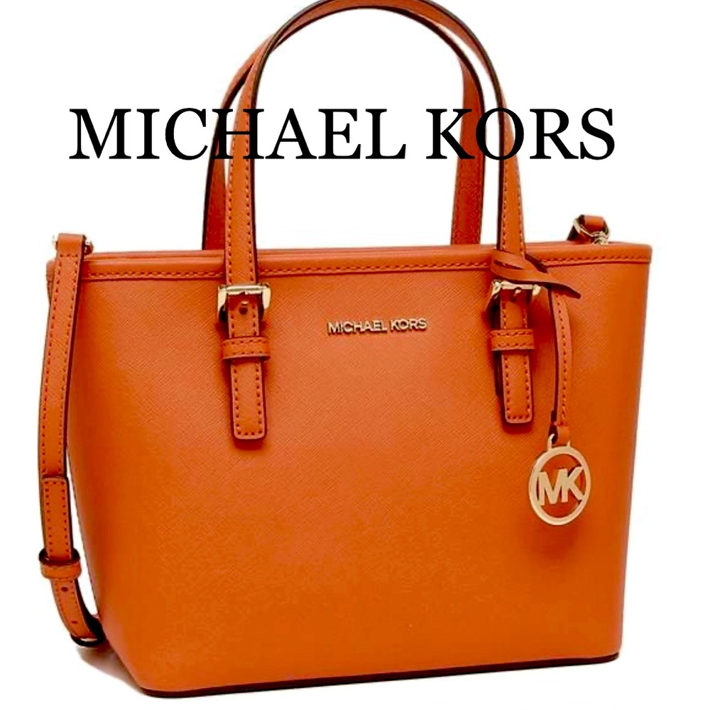 Michael Kors Orange Saffiano Leather Tote Bag